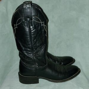 Bottines Cowgirl Vintage Nocona 17 Pouces - Cuir Blanc - Taille 7,5 C - Fabriquées Aux USA